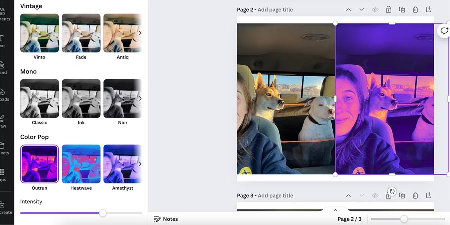 Bộ lọc ảnh của Canva