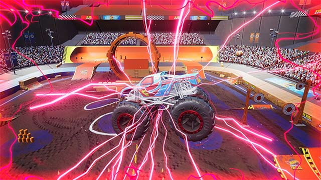 Thể hiện những pha nhào lộn và sức mạnh của siêu xe tải quái vật Hot Wheels trên đấu trường
