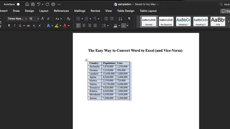 Dán dữ liệu từ Word