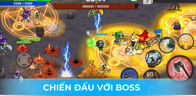 Tham gia chiến đấu với boss 