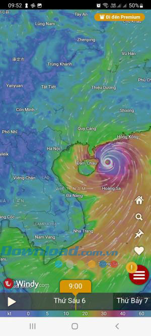  Chọn lớp hiển thị thời tiết phù hợp trong Windy 