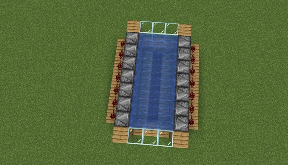 Lớp đầu tiên của máy farm tảo bẹ Minecraft