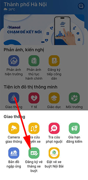 Cách đăng ký vé tháng xe buýt trong app iHanoi