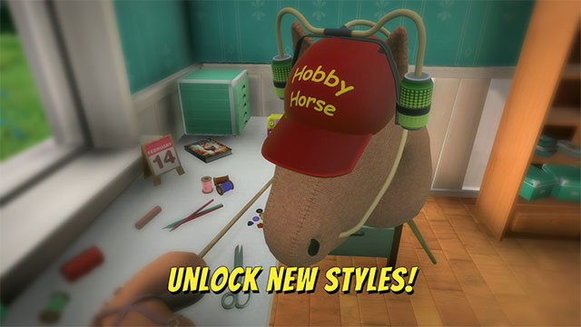 Thu thập bổ trợ và mở khóa phụ kiện độc đáo trong khi chơi Hobby Horse