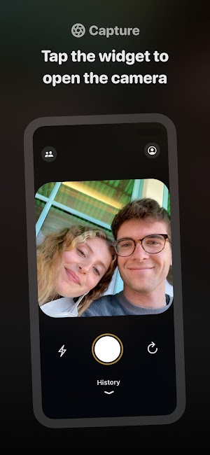 Tap vào widget để mở camera