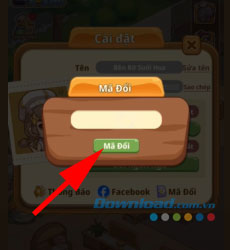 Hướng dẫn nhập code Gian Bếp Trong Mơ