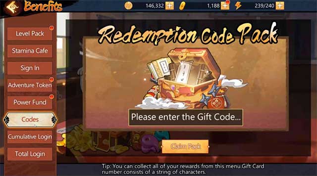 Nhập mã nhanh để nhận phần thưởng tương ứng trước khi chúng hết hạn