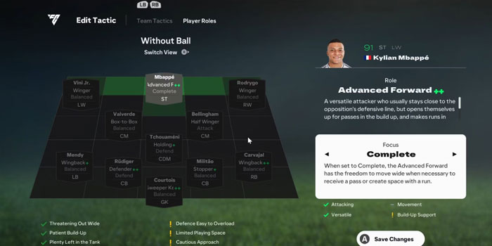 Player Roles của Kylian Mbappe trong EA Sports FC 25