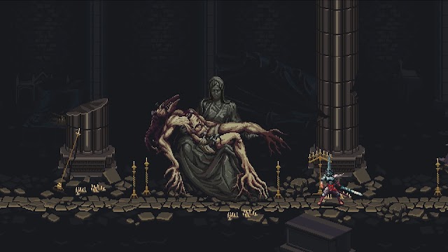 Thế giới trong game Blasphemous mang màu sắc đen tối cổ điển