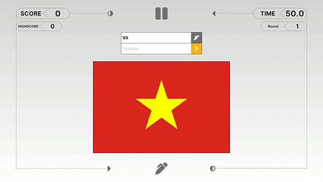 Tự viết tên của quốc gia tương ứng với quốc kỳ đó