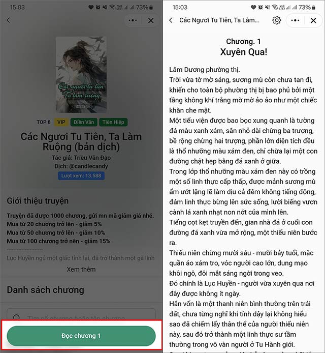 Chọn một tập truyện mà bạn muốn đọc