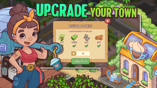Nâng cấp và phát triển thị trấn của bạn trong game Brewtopia: Grow Coffee Beans