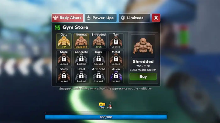 Body Alters trong Gym League