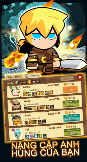 Nâng cấp anh hùng của bạn