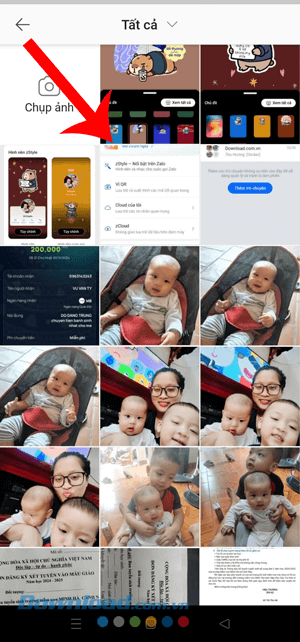 Chọn hình ảnh bất kỳ trên điện thoại