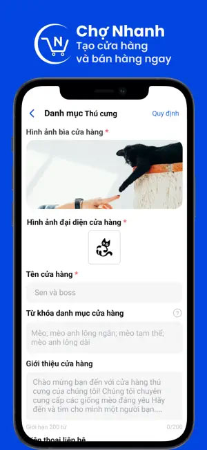 Tạo cửa hàng