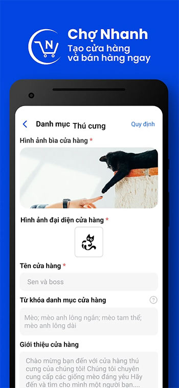 Tạo cửa hàng