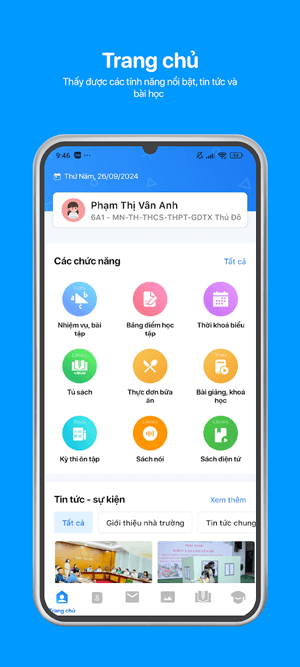 Giao diện trang chủ