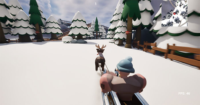 Reindeer RacingGame đua xe tuần lộc vòng quanh Bắc Cực