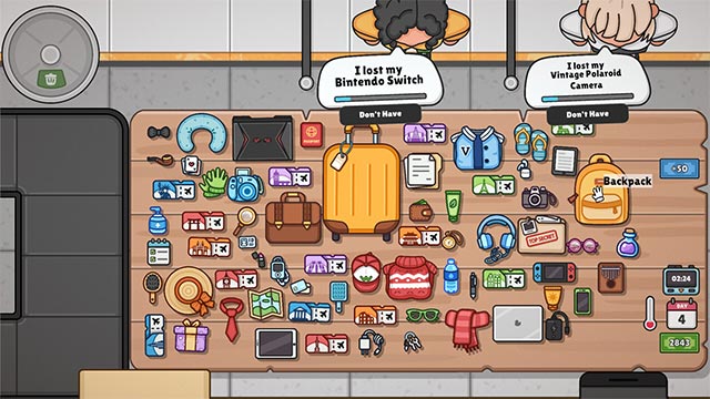 Sắp xếp đồ lên mặt bàn, tìm kiếm và trả lại cho người bị mất