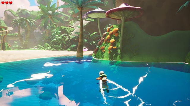 Điều khiển nhân vật chạy nhảy, bơi, chạy nước rút... để kiếm nguyên liệu hiếm