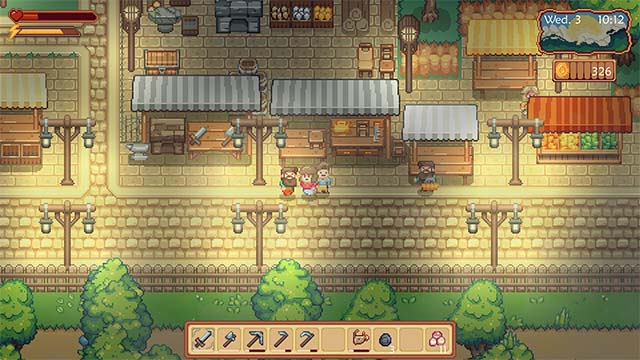 Lối chơi của Sunshine Farm game pha trộn với phiêu lưu, chiến đấu và chế tạo 