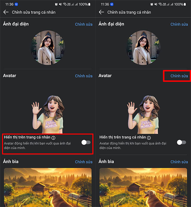Hiển thị trên trang cá nhân lên