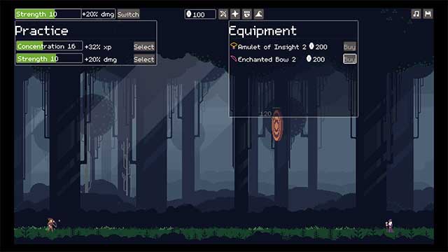 Mua các bản nâng cấp, trang bị,... để phát triển kỹ năng của cung thủ