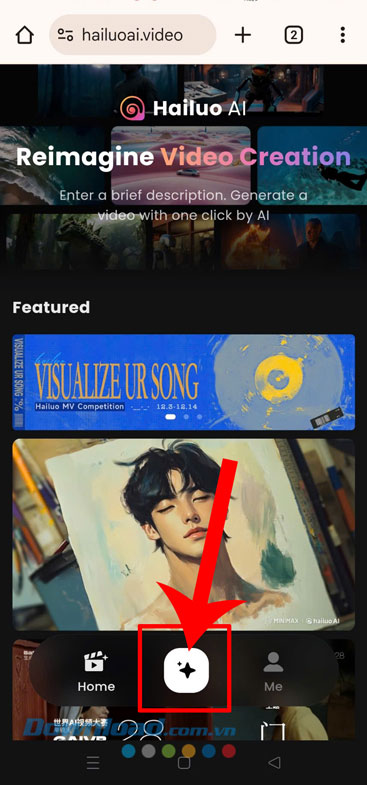 Chạm vào biểu tượng dấu cộng.