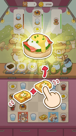 Hợp nhất các thực phẩm khác nhau để tạo ra món ngon trong game Zoo Restaurant 