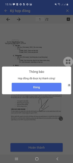 Ký hợp đồng thành công
