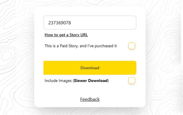 Dán đường link truyện vào ô trống rồi nhấn Download để tải ebook Wattpad