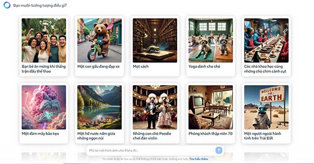 Meta.AI có thể tạo ra các hình ảnh dựa trên văn bản gợi ý của bạn