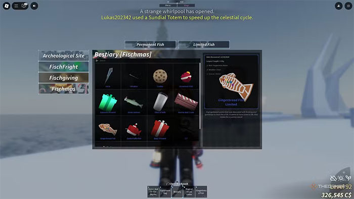 Sự kiện Fischmas trong Roblox Fisch