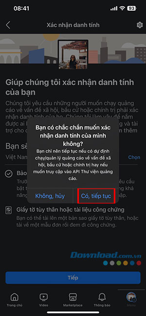 cach xac nhan danh tinh facebook 15*501014
