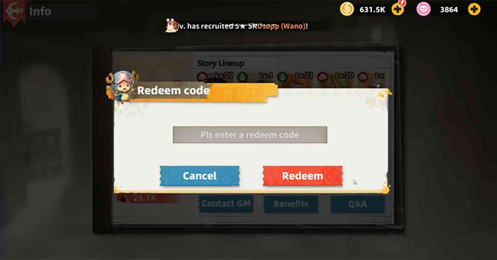 Hướng dẫn nhập code Pirate King Legend đổi quà