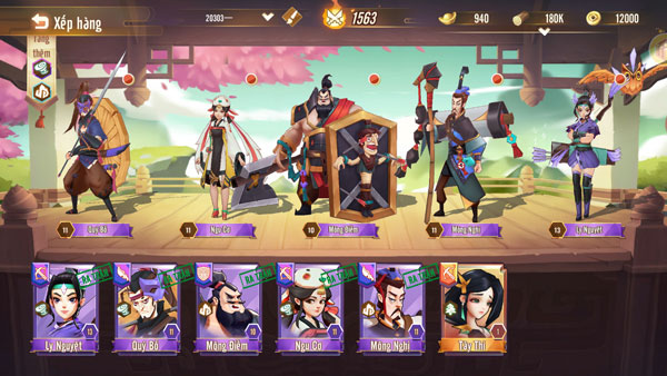 Hệ thống tướng được chia làm 4 loại trận doanh