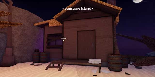 Merlin sống trong một túp lều lớn trên Sunstone Island