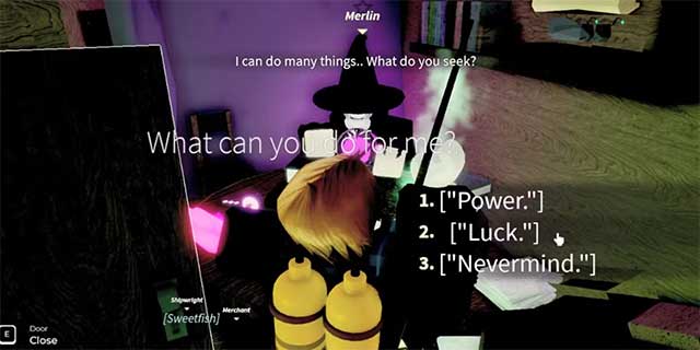 Merlin sẽ đưa ra cho bạn hai lựa chọn để mua: Luck và Power