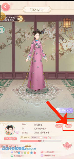  Ấn vào nút Thiết lập