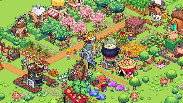 Xây dựng ngôi làng tiên tuyệt đẹp trong game Viladia: Cozy Pixel Farm