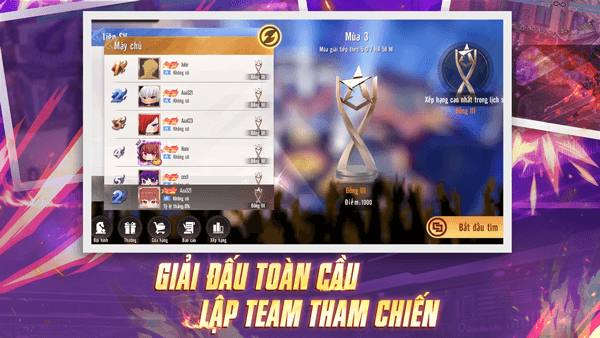 Giải đấu toàn cầu, lập team tham chiến