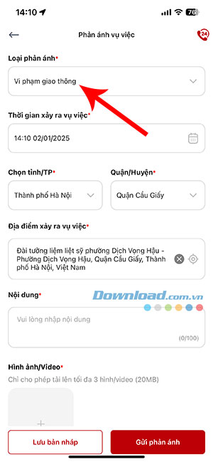 cach phan anh vi pham giao thong tren vnetraffic 2*501972