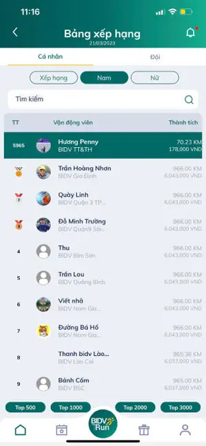 Bảng xếp hạng