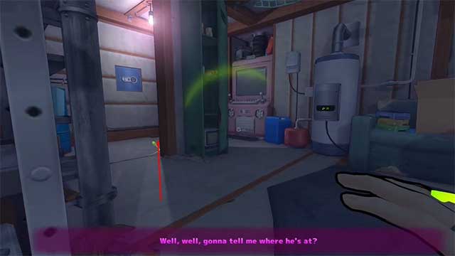 Nấp sau bức tường đối diện két sắt