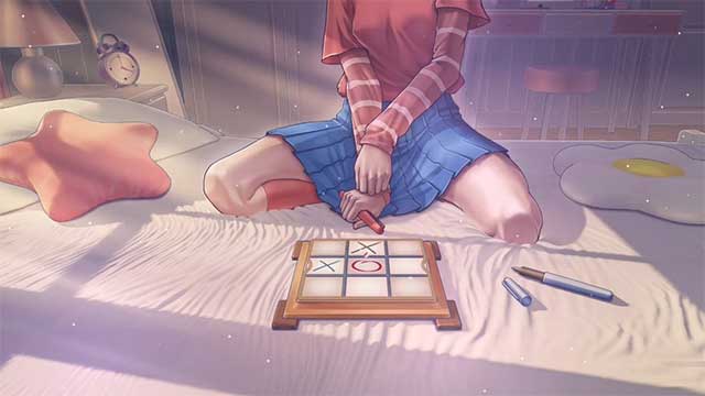 Trong phòng ngủ, chơi game Tic Tac Toe với 2D Mita (nhưng bạn sẽ không thể thắng)