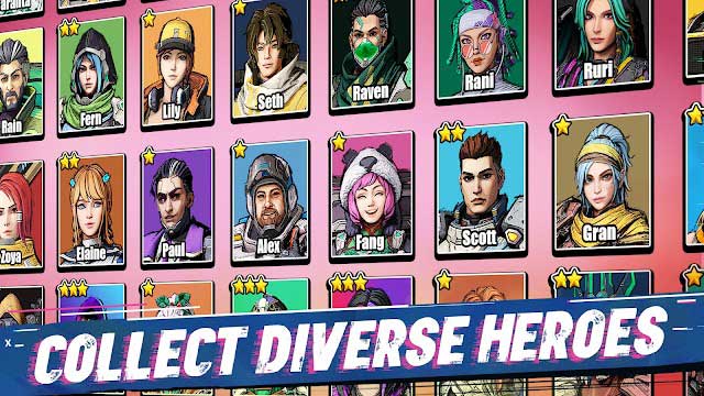Thu thập các anh hùng đa dạng trong game Top Squads: Battle Arena