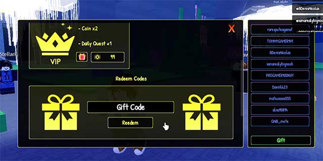 Cách nhập code Roblox Fish's RNG