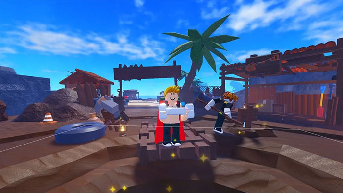 Ném vật phẩm vào hố chiến lợi phẩm để biến đổi nó trong Roblox Dig It