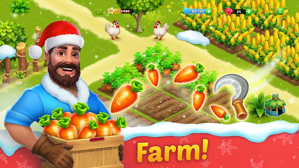 Game nông trại - Chăn nuôi, trồng trọt, thu hoạch.